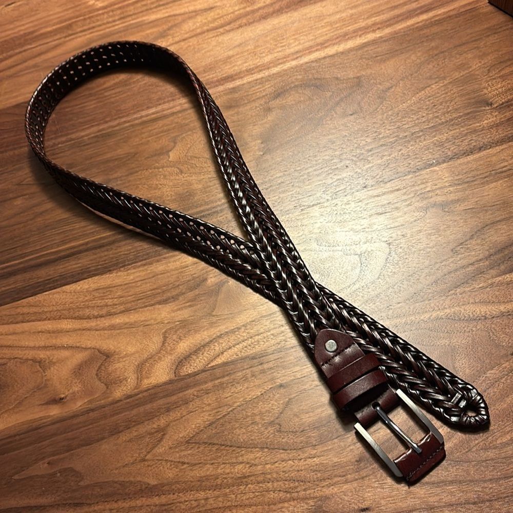 Men's Mahogany Leather Belt View 2